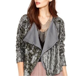 Free People Sequin Party Open Front Jacket